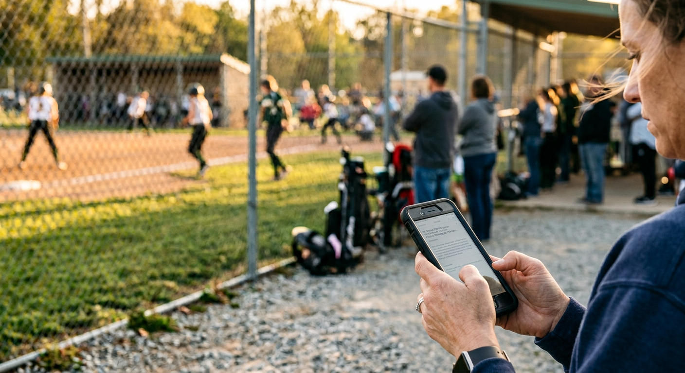 Parent working through recruiting outreach on their phone